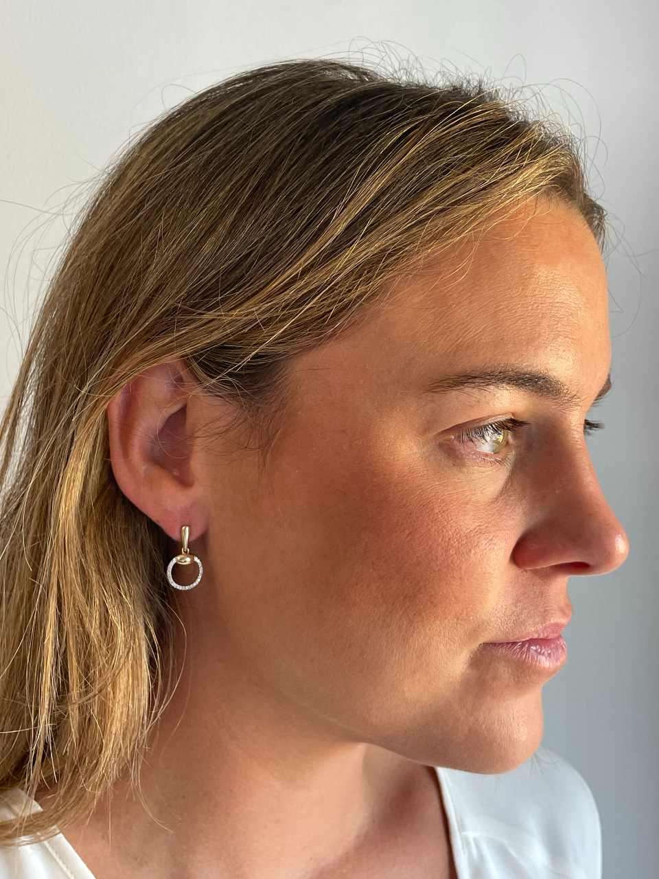Pendientes TIFLIS en oro amarillo y blanco con brillantes en 14 ktes