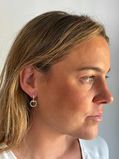 Pendientes TIFLIS en oro amarillo y blanco con brillantes en 14 ktes