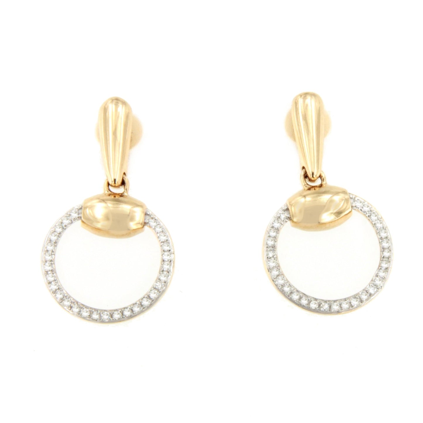 Pendientes TIFLIS en oro amarillo y blanco con brillantes en 14 ktes