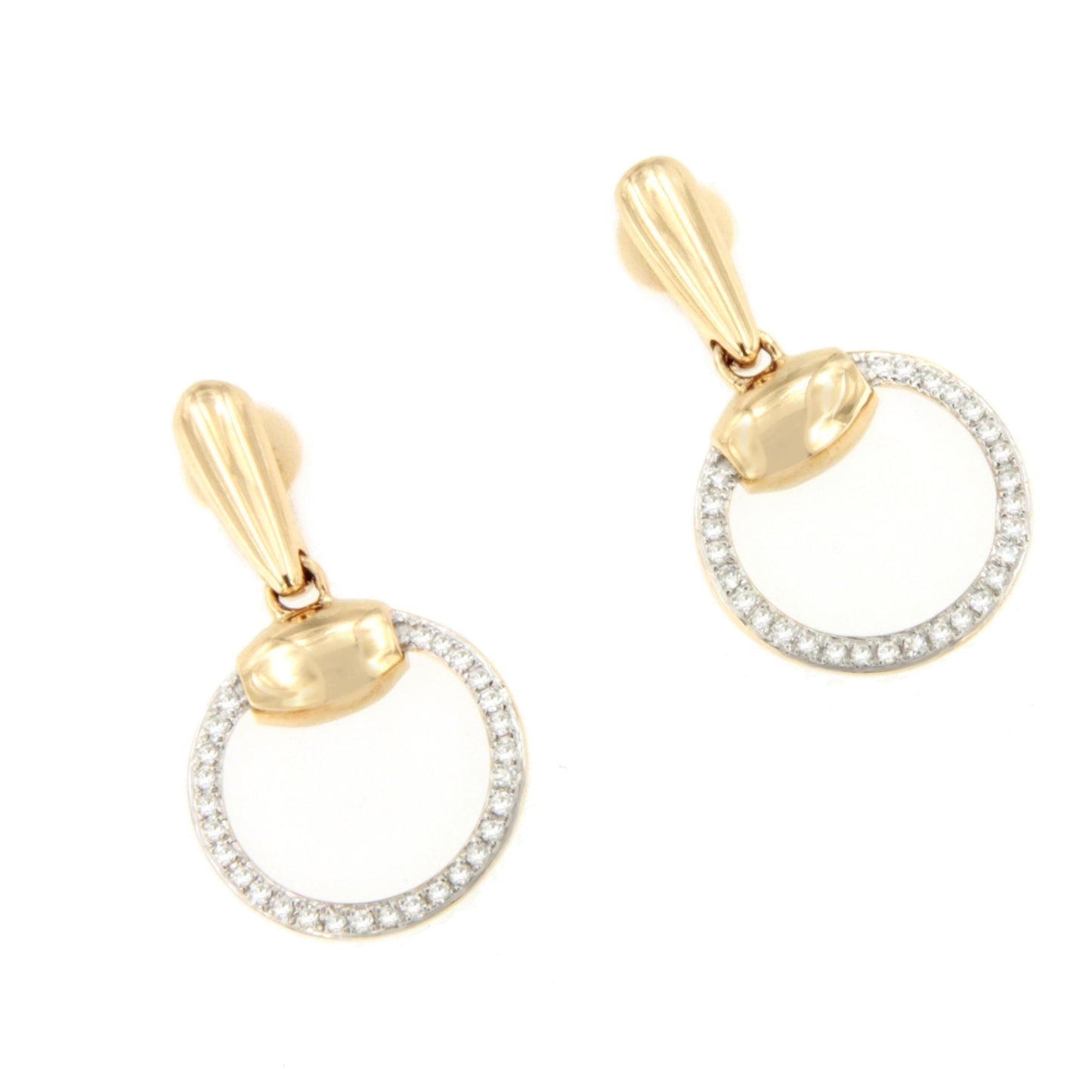 Pendientes TIFLIS en oro amarillo y blanco con brillantes en 14 ktes