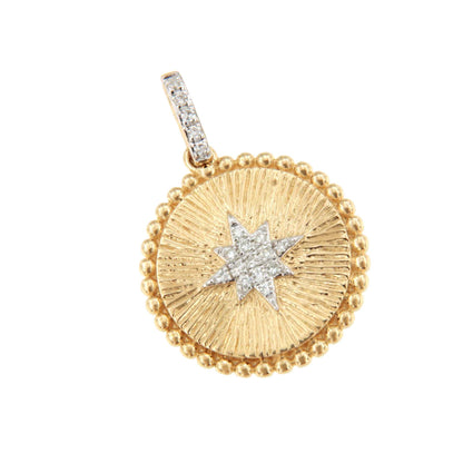Colgante MALAGA estrella en oro amarillo y blanco de 14 ktes con brillantes