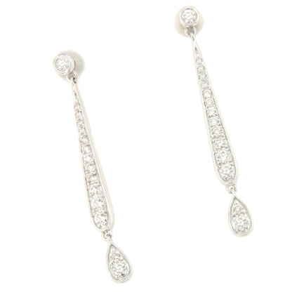 Pendientes NADIR largos en oro blanco con brillantes en 14 ktes