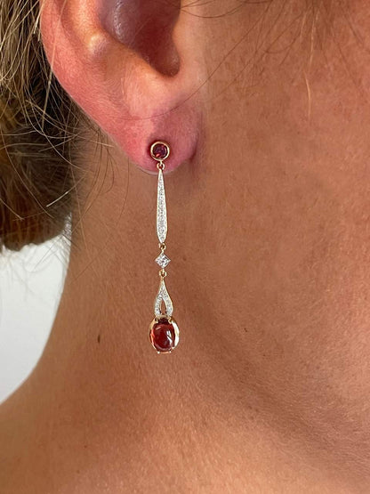 Pendientes SOLTICIO topacio en oro blanco y rosa con brillantes en 14 ktes