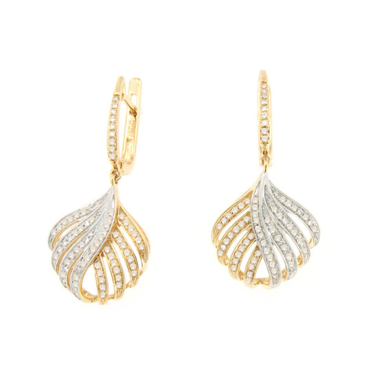 Pendientes FULGOR con brillantes en oro amarillo y blanco de 14 ktes