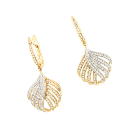 Pendientes FULGOR con brillantes en oro amarillo y blanco de 14 ktes