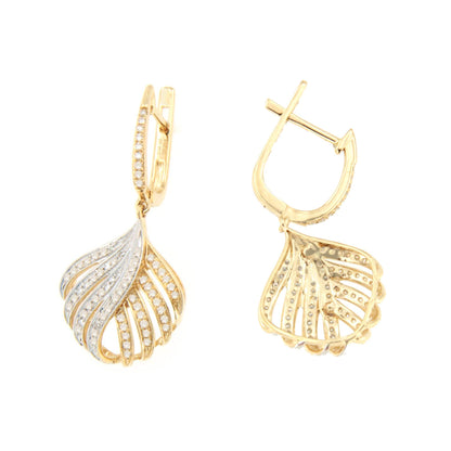 Pendientes FULGOR con brillantes en oro amarillo y blanco de 14 ktes