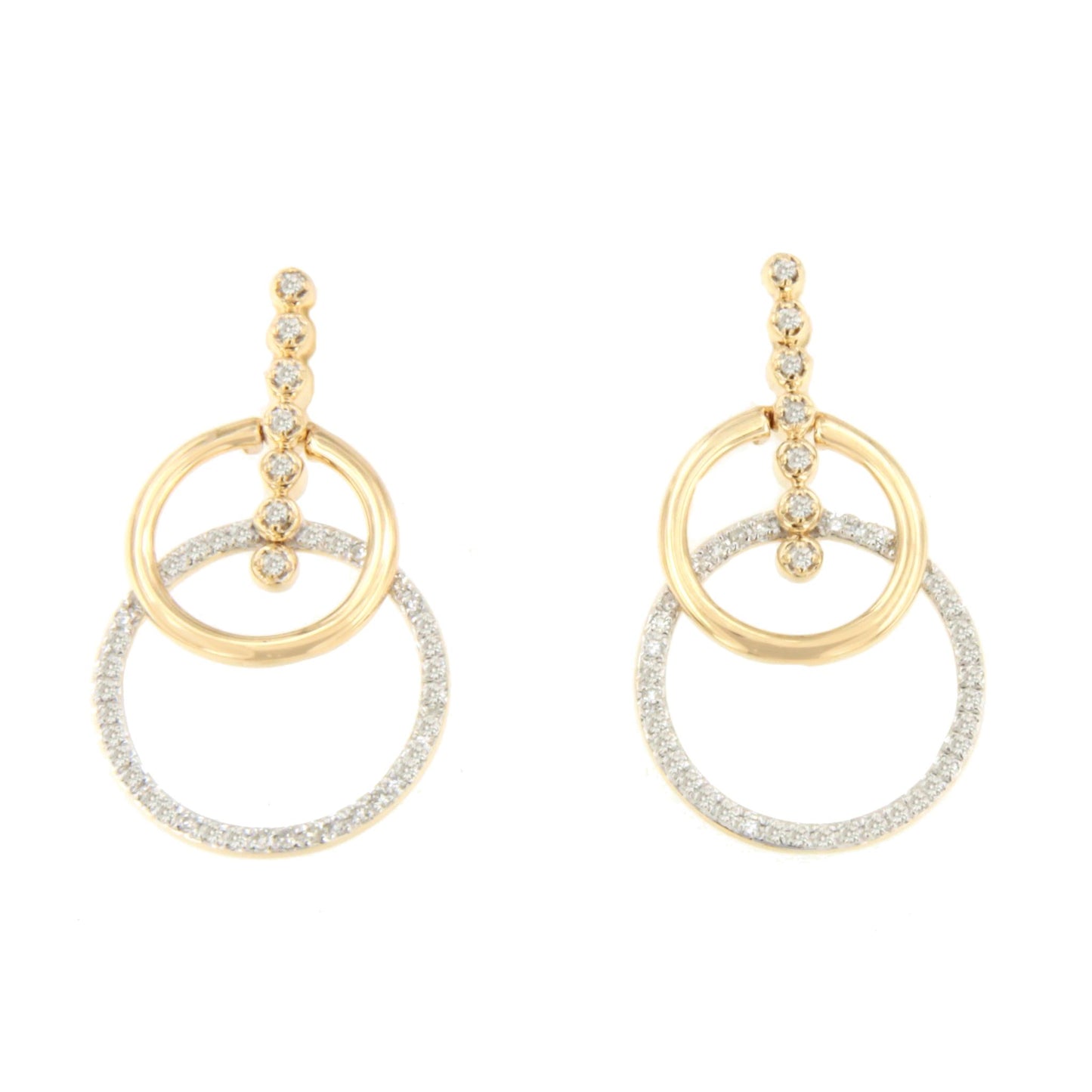 Pendientes KIGALI en oro amarillo y blanco con brillantes en 14 ktes.