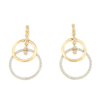 Pendientes KIGALI en oro amarillo y blanco con brillantes en 14 ktes.