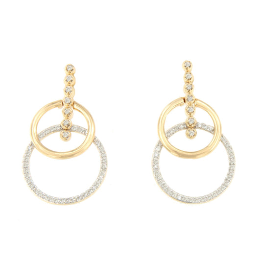 Pendientes KIGALI en oro amarillo y blanco con brillantes en 14 ktes.