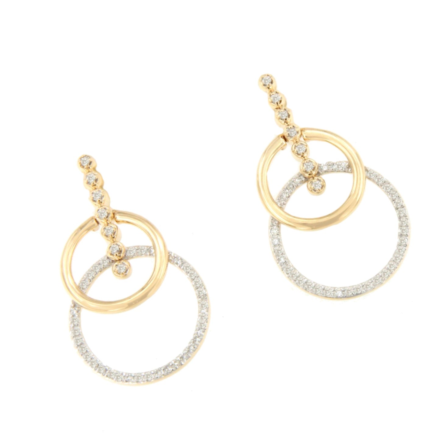 Pendientes KIGALI en oro amarillo y blanco con brillantes en 14 ktes.
