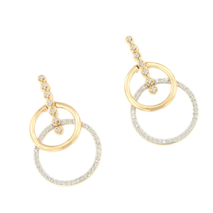 Pendientes KIGALI en oro amarillo y blanco con brillantes en 14 ktes.