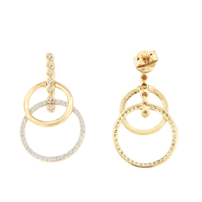 Pendientes KIGALI en oro amarillo y blanco con brillantes en 14 ktes.