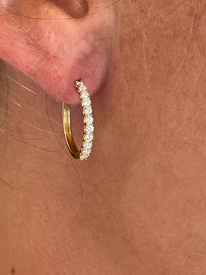 Pendientes EREVAN argollas en oro amarillo de 14 kilates y diamantes
