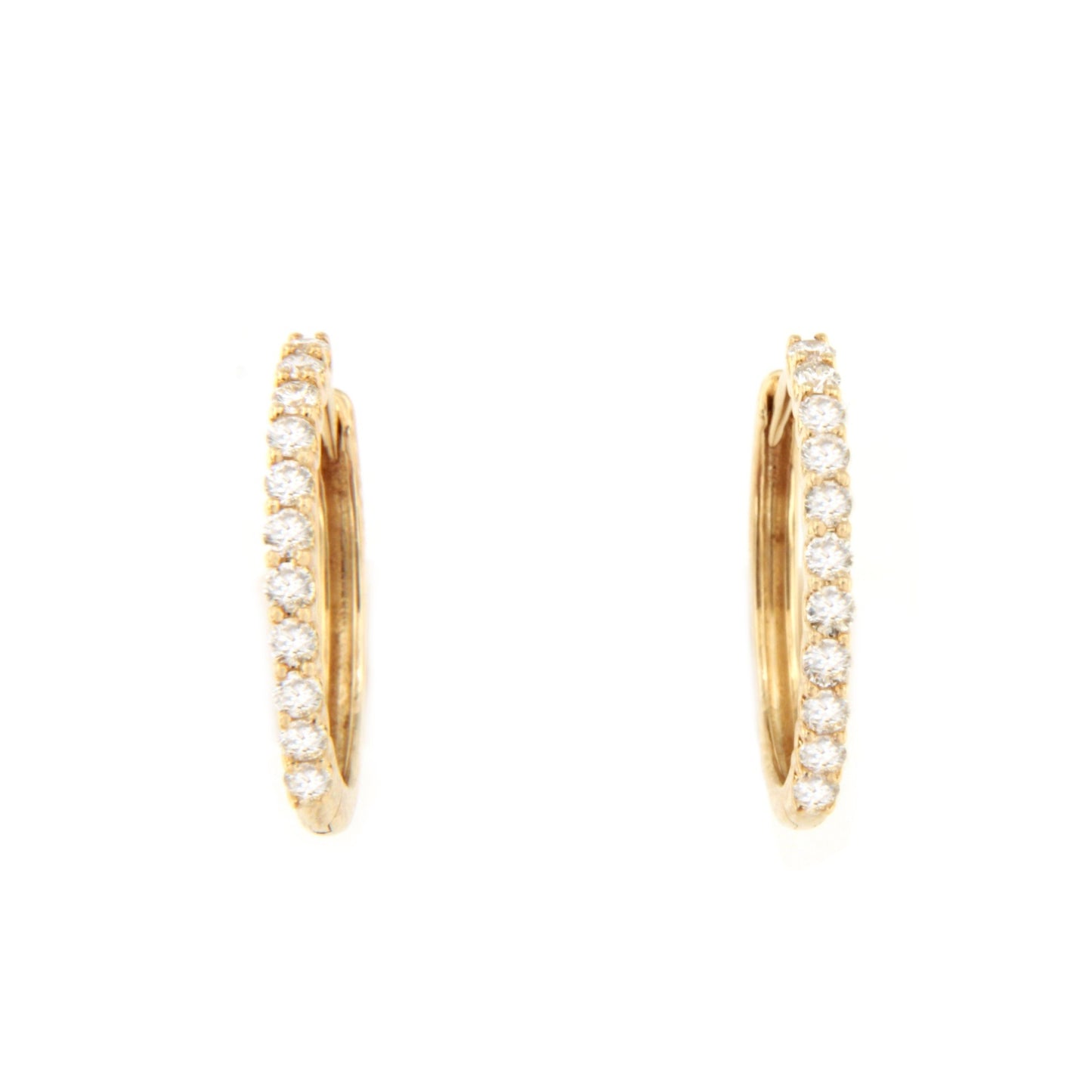 Pendientes EREVAN argollas en oro amarillo de 14 kilates y diamantes