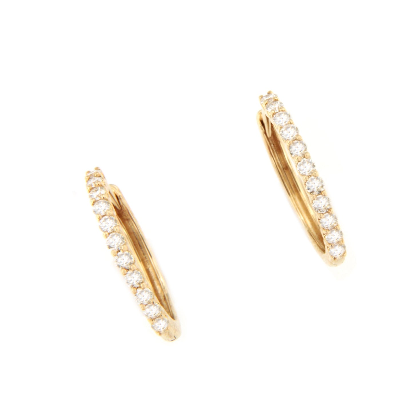 Pendientes EREVAN argollas en oro amarillo de 14 kilates y diamantes