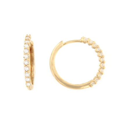 Pendientes EREVAN argollas en oro amarillo de 14 kilates y diamantes