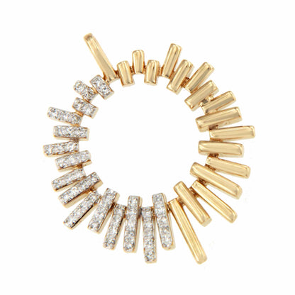 Colgante ALMERIA circulo en oro amarillo y blanco de 14 ktes con brillantes