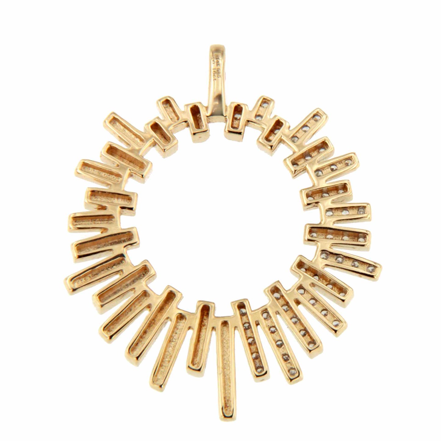 Colgante ALMERIA circulo en oro amarillo y blanco de 14 ktes con brillantes