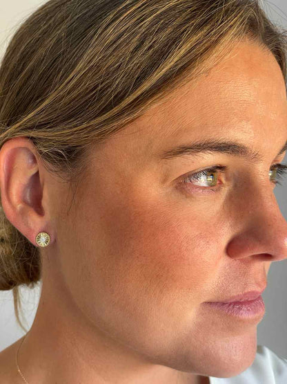 Pendientes TBILISI en oro amarillo y blanco con brillantes en 14 ktes