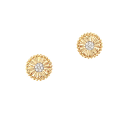 Pendientes TBILISI en oro amarillo y blanco con brillantes en 14 ktes