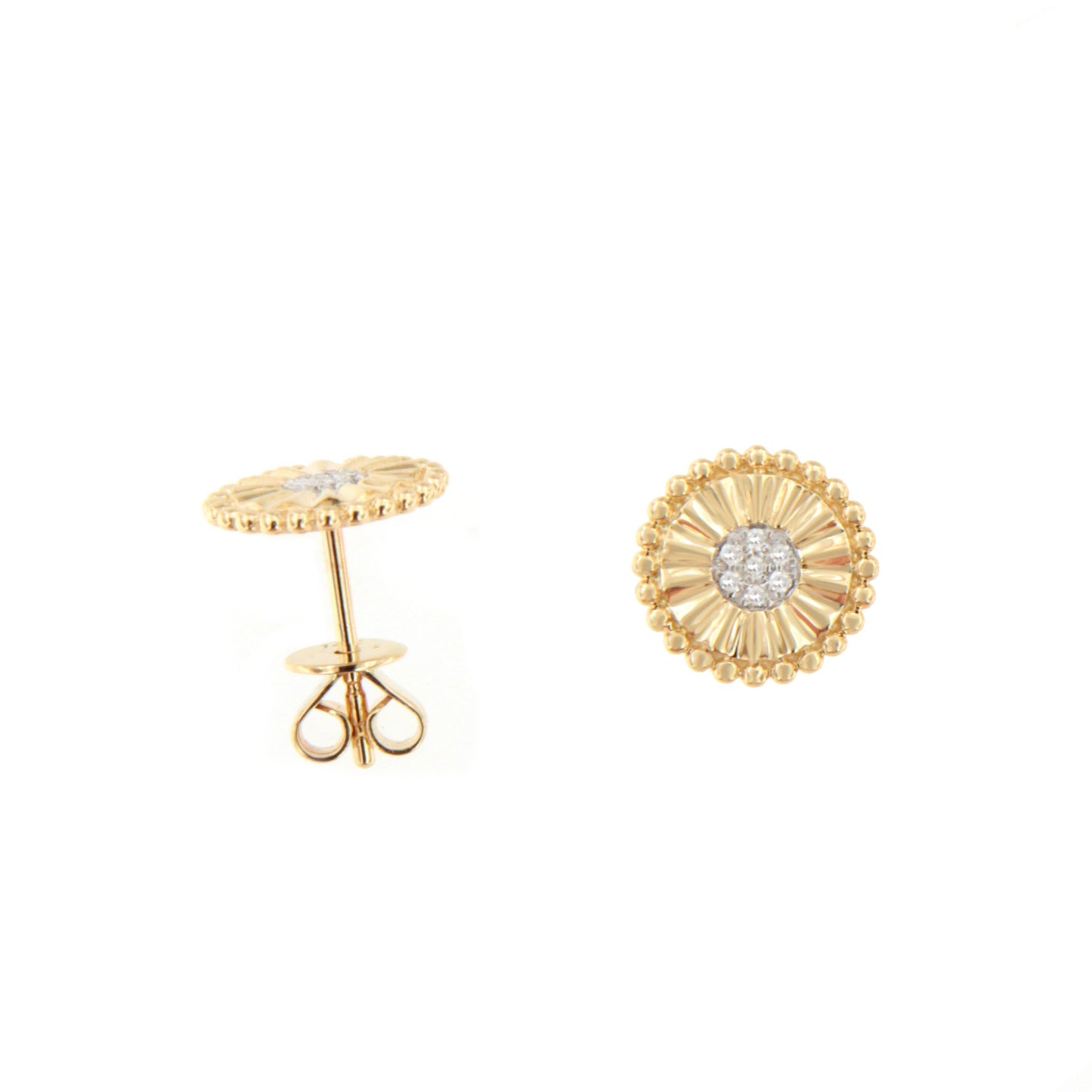 Pendientes TBILISI en oro amarillo y blanco con brillantes en 14 ktes
