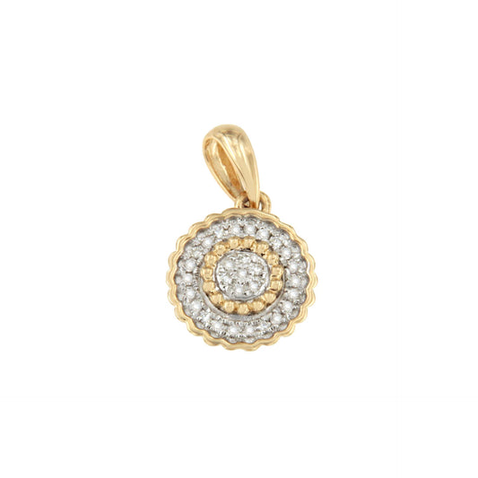 Colgante HUELVA centro con brillantes en oro amarillo 14 ktes