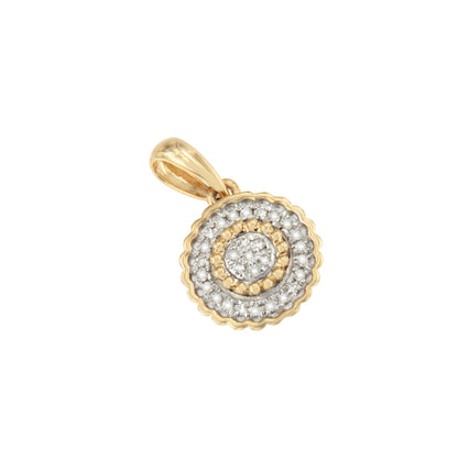 Colgante HUELVA centro con brillantes en oro amarillo 14 ktes