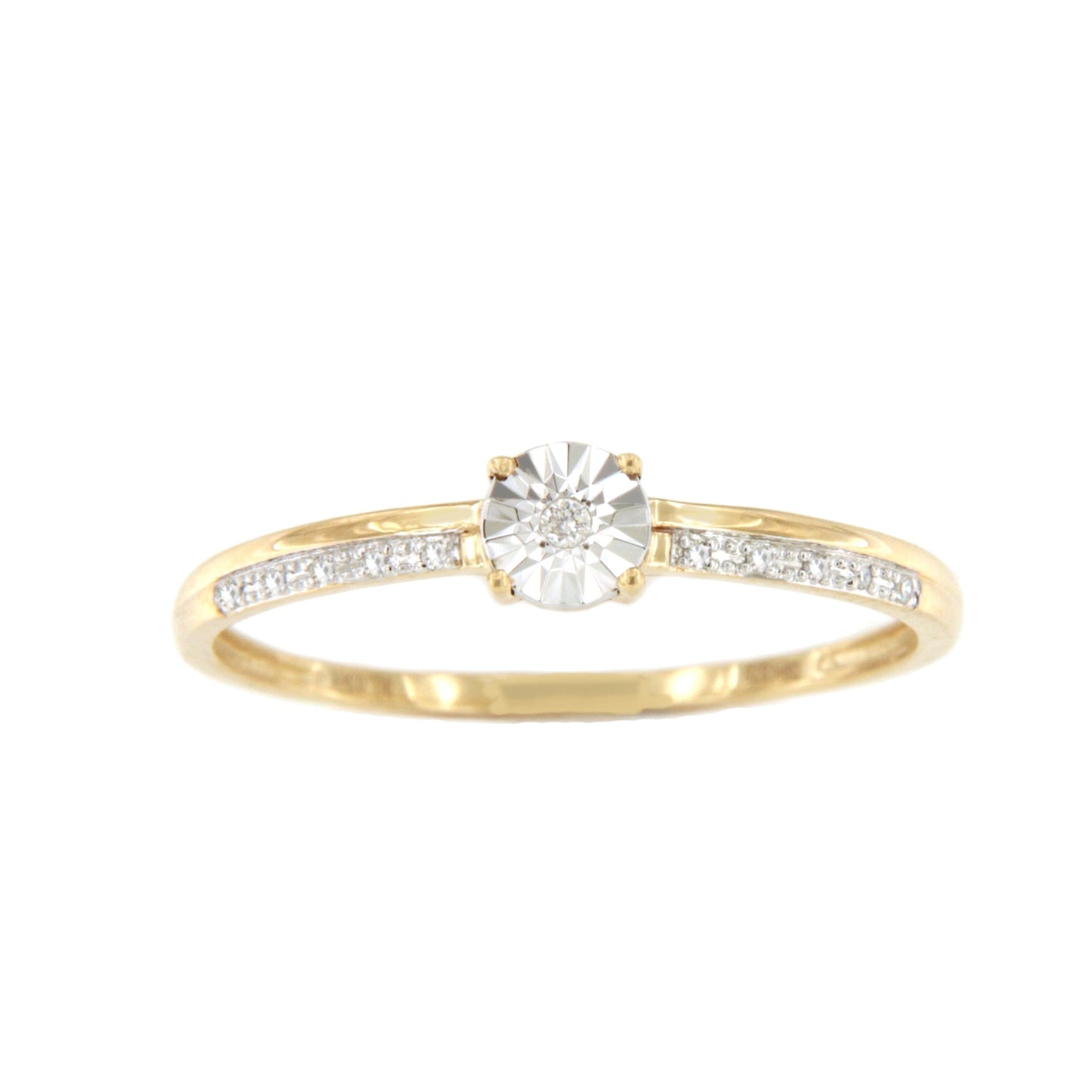 Anillo FURSA en oro amarillo y blanco de 9 ktes con brillantes