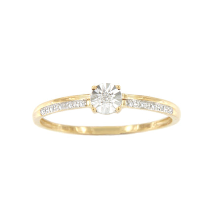 Anillo FURSA en oro amarillo y blanco de 9 ktes con brillantes