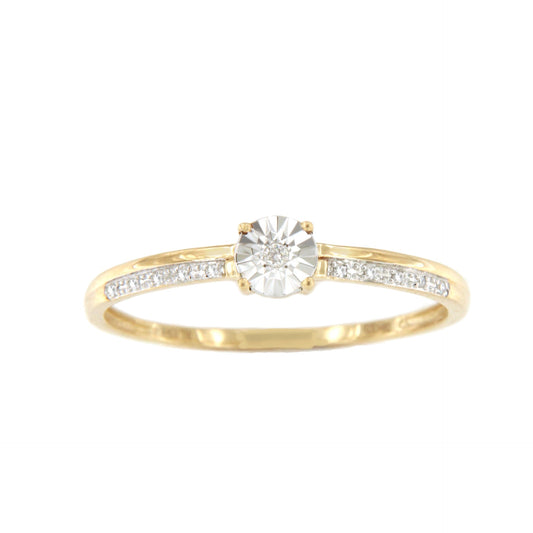 Anillo FURSA en oro amarillo y blanco de 9 ktes con brillantes