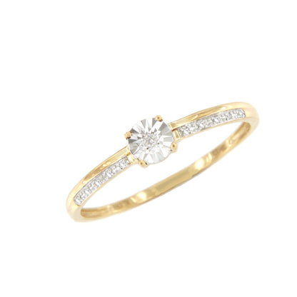 Anillo FURSA en oro amarillo y blanco de 9 ktes con brillantes
