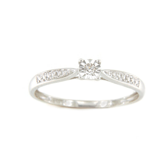 Anillo DAKAR en oro blanco de 9 ktes con brillantes.