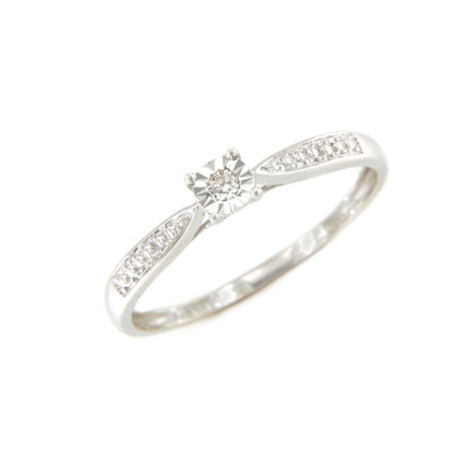 Anillo DAKAR en oro blanco de 9 ktes con brillantes.
