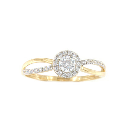 Anillo KUGALIN en oro amarillo y blanco de 9 ktes con circonitas