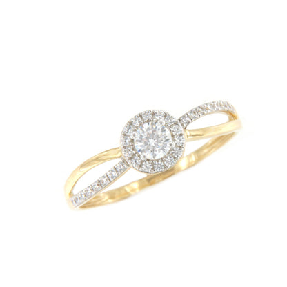 Anillo KUGALIN en oro amarillo y blanco de 9 ktes con circonitas