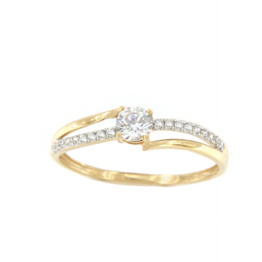 Anillo MAPUTO en oro amarillo y blanco de 9 ktes con circonitas