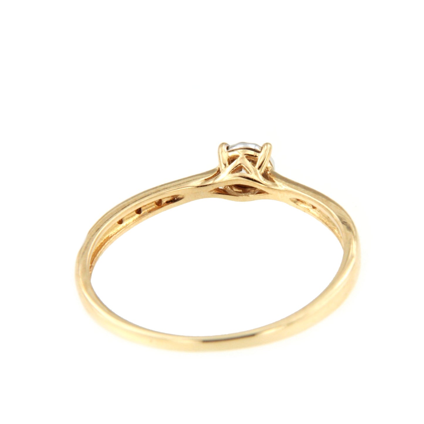 Anillo KAMPALA con brillante en oro amarillo y blanco de 14 ktes.