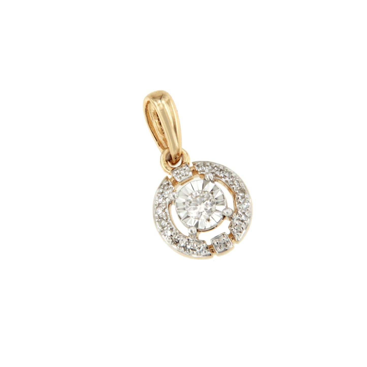 Colgante NIAME centro con brillantes en oro amarillo 14 ktes