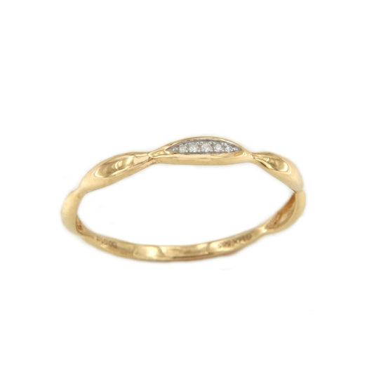 Anillo LUNIO con brillantes en oro amarillo y blanco de 14 ktes.