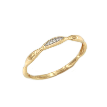 Anillo LUNIO con brillantes en oro amarillo y blanco de 14 ktes.