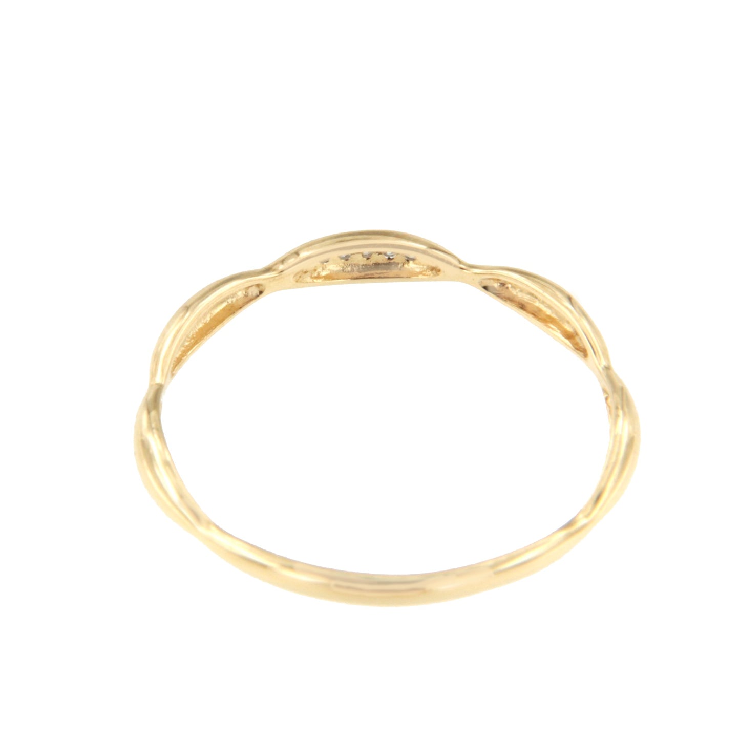 Anillo LUNIO con brillantes en oro amarillo y blanco de 14 ktes.
