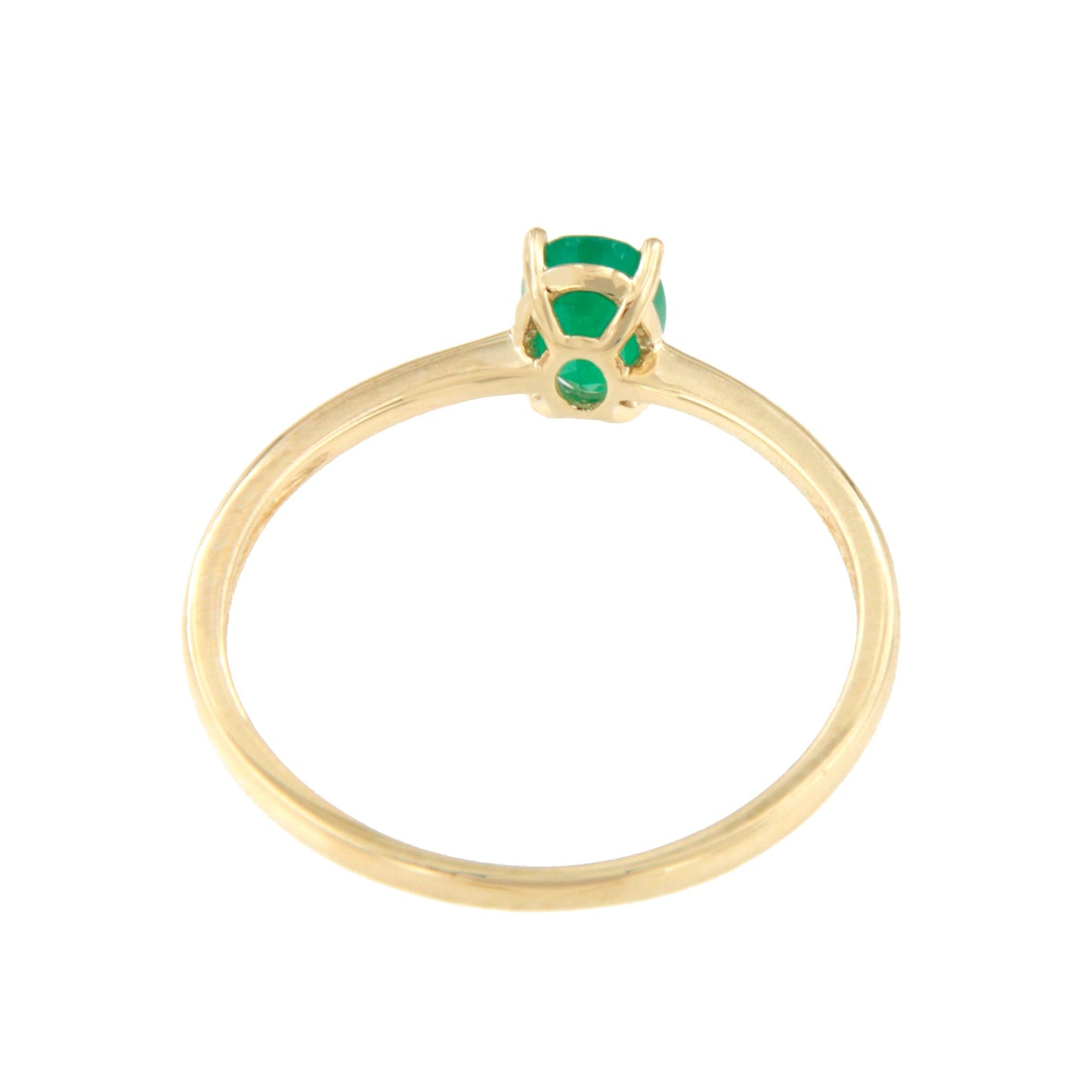 Anillo SOLTI  sencillo de esmeralda en oro amarillo de 14 ktes