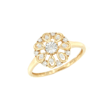Anillo RADO con brillantes en oro amarillo y blanco de 14 ktes.
