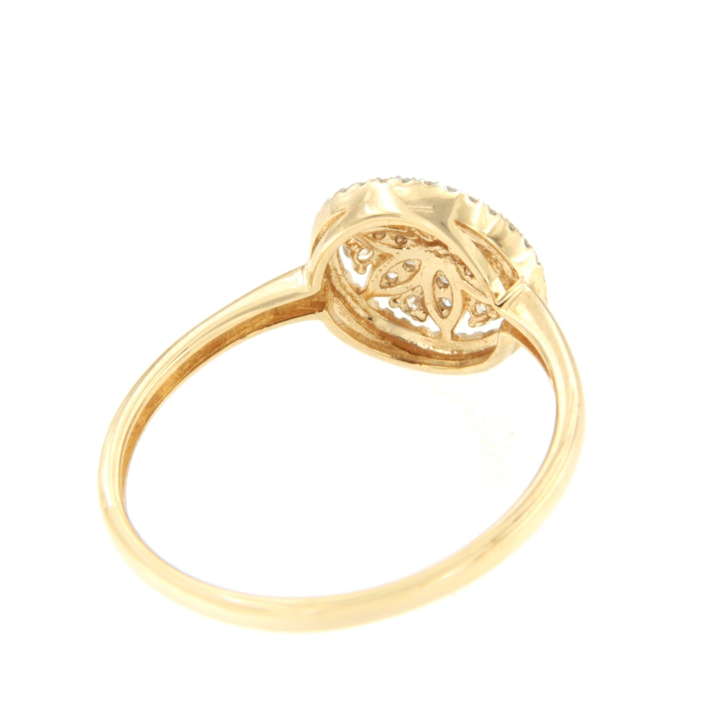 Anillo CENAT con brillantes en oro amarillo y blanco de 14 ktes.
