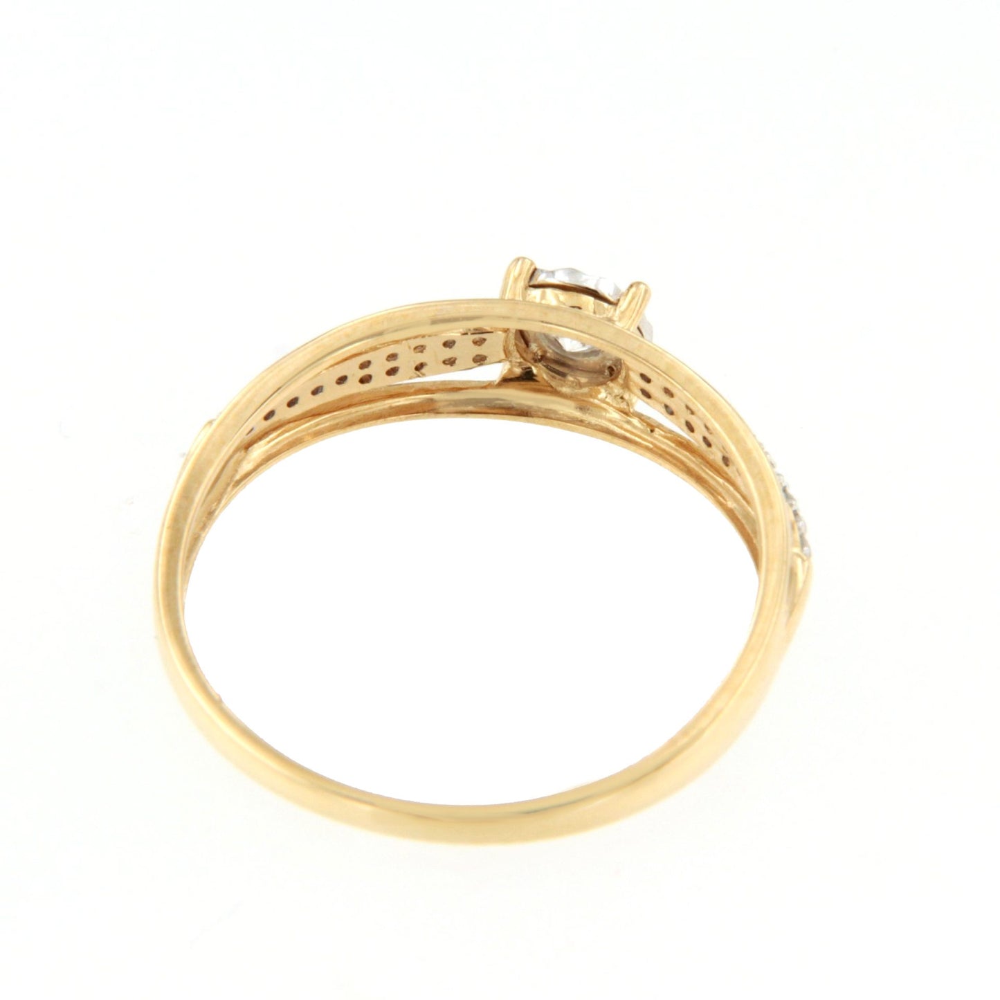 Anillo MENTO con brillantes en oro amarillo y blanco de 14 ktes.