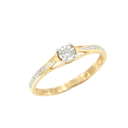 Anillo TAIR con brillantes en oro amarillo y blanco de 14 ktes.