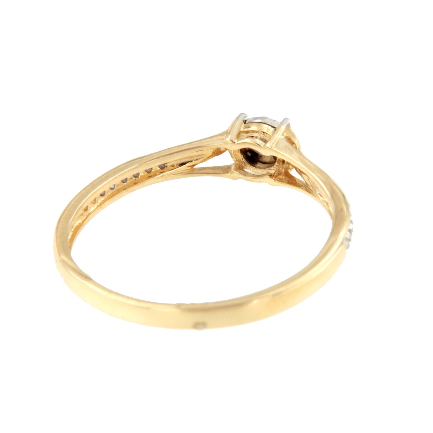 Anillo TAIR con brillantes en oro amarillo y blanco de 14 ktes.