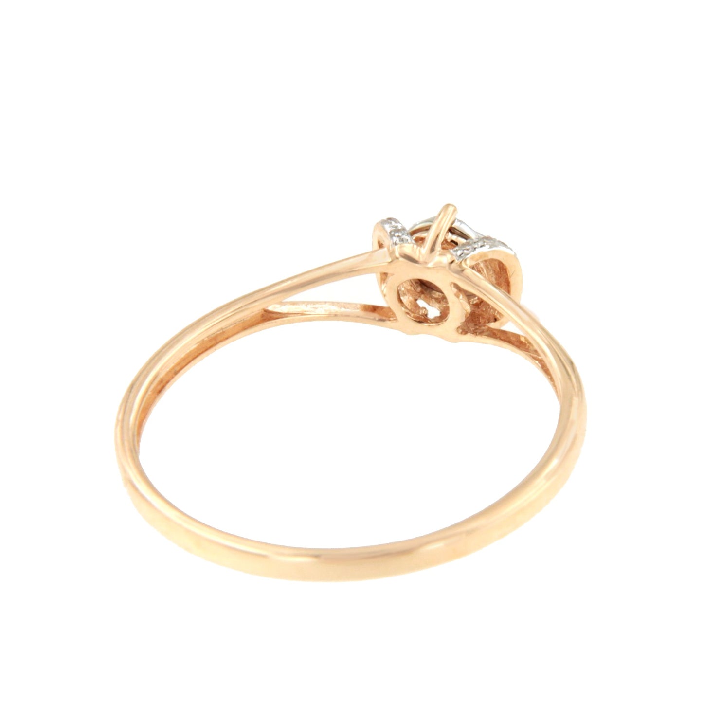 Anillo FOLDE con brillantes en oro rosa y blanco de 14 ktes.