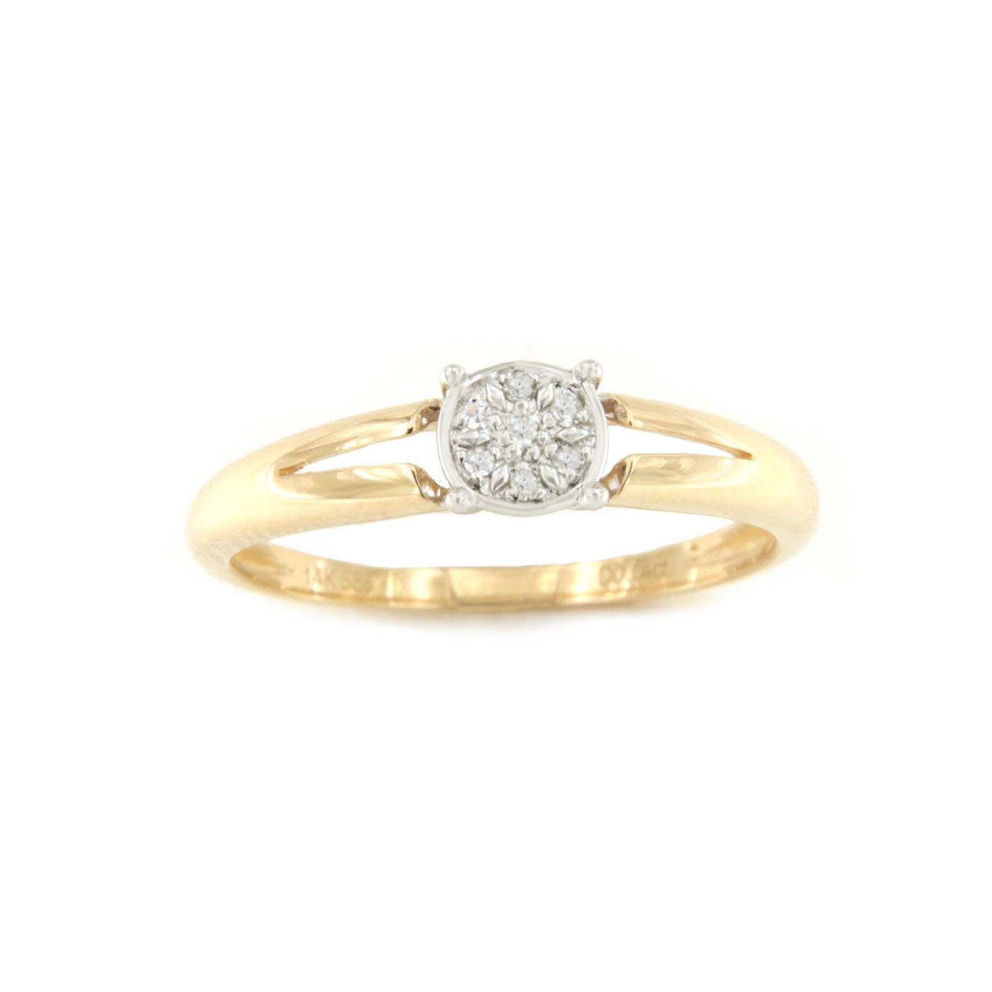 Anillo PIALIM con brillantes en oro amarillo y blanco de 14 ktes.