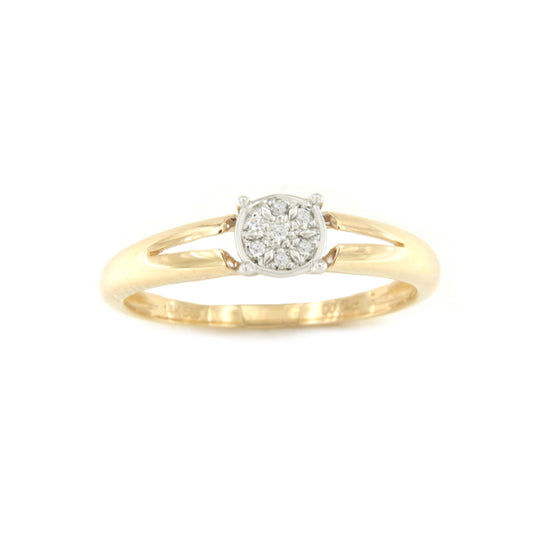 Anillo PIALIM con brillantes en oro amarillo y blanco de 14 ktes.